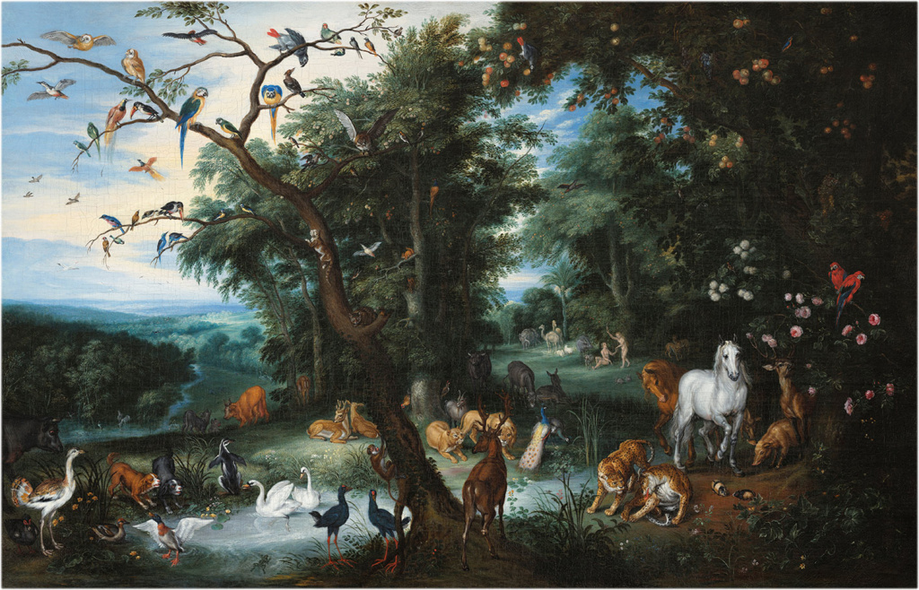 The Garden of Eden by Flemish artist Izaak van Oosten.