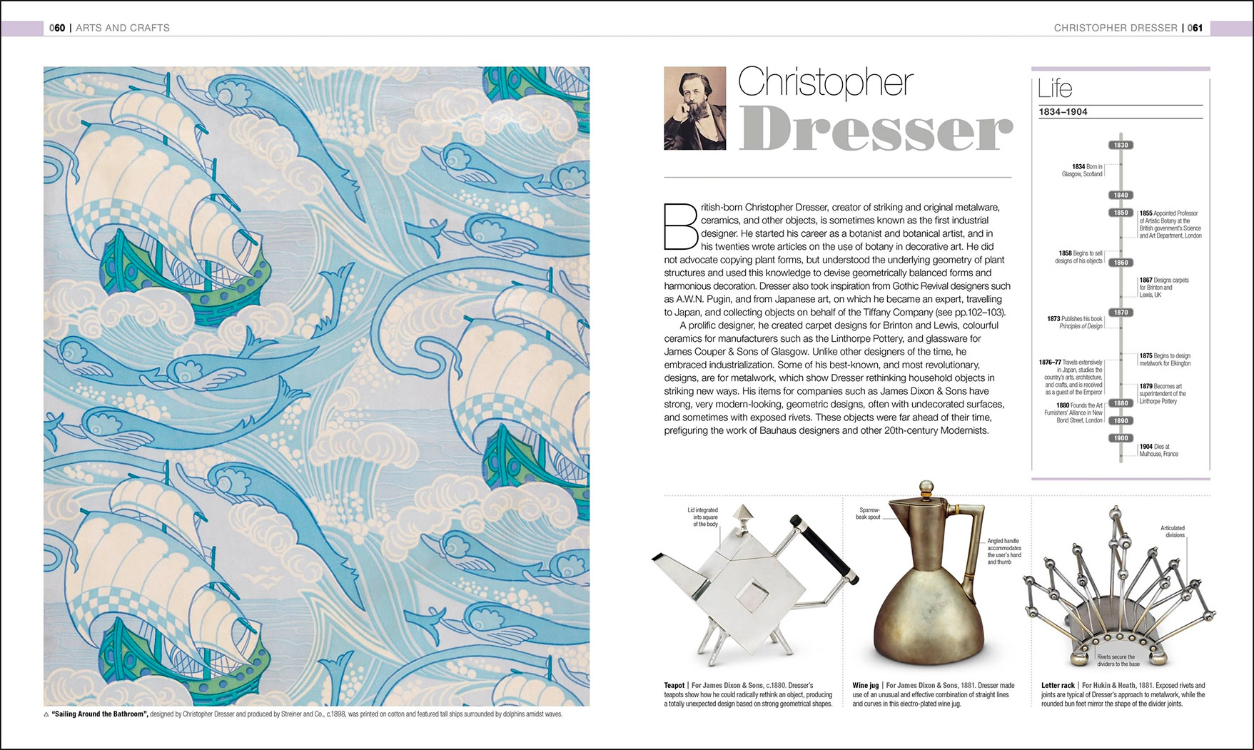 Design: The Definitive Visual History Sample Spread about designer Christopher Dresser